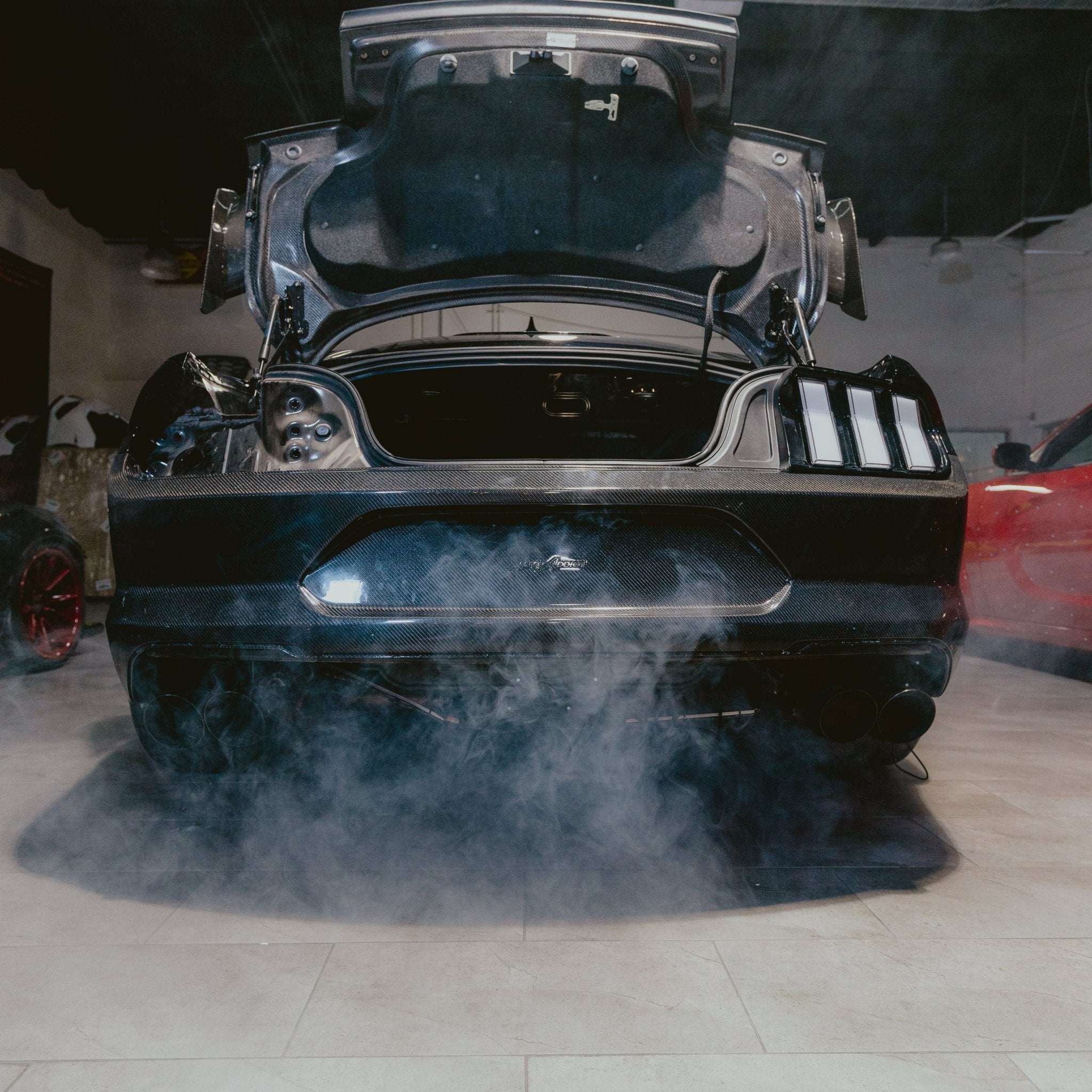 2015-2023 Ford Mustang GT500 Style Double Sided Full Carbon Fiber Track Package Rear Bumper Conversion - Rapid Vehicles