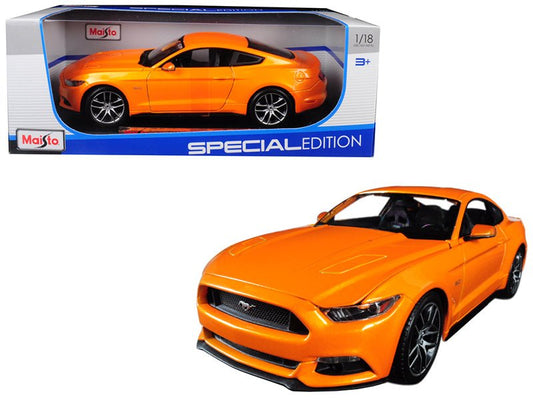 2015 Ford Mustang GT 5.0 Orange Metallic "Special Edition" 1/18 Diecast Model Car by Maisto free shipping USA - Rapid Vehicles