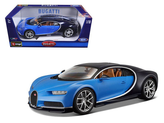 2016 Bugatti Chiron Blue 1/18 Diecast Model Car by Bburago - Rapid Vehicles
