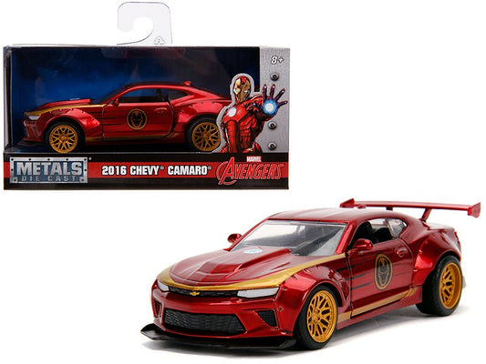 2016 Chevrolet Camaro "Iron Man" Theme "Marvel" Series 1/32 Diecast Model Car by Jada free shipping USA - Rapid Vehicles
