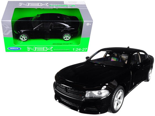 2016 Dodge Charger R/T Black "NEX Models" 1/24-1/27 Diecast Model Car by Welly free shipping USA - Rapid Vehicles