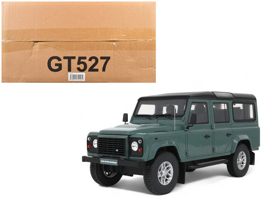 2016 Land Rover Defender 3 Station Wagon Green with Black Top 1/18 Model Car by GT Spirit free shipping USA - Rapid Vehicles