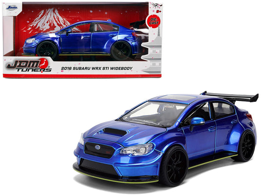 2016 Subaru WRX STI Widebody Blue Metallic "JDM Tuners" Series 1/24 Diecast Model Car by Jada free shipping USA - Rapid Vehicles