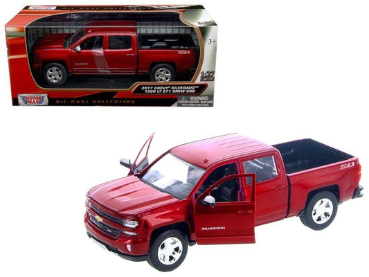 2017 Chevrolet Silverado 1500 LT Z71 Crew Cab Metallic Red 1/27 Diecast Model Car by Motormax free shipping USA - Rapid Vehicles