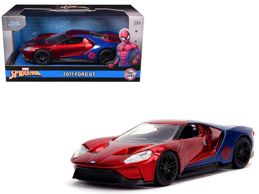2017 Ford GT "Spider-Man" Theme "Marvel" Series 1/32 Diecast Model Car by Jada free shipping USA - Rapid Vehicles