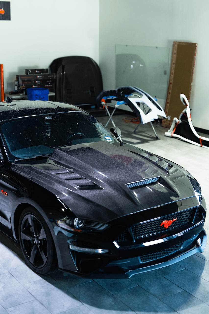 2018-2023 Ford Mustang Gloss Carbon Fiber Hood Terminator Aggressive Style - Rapid Vehicles