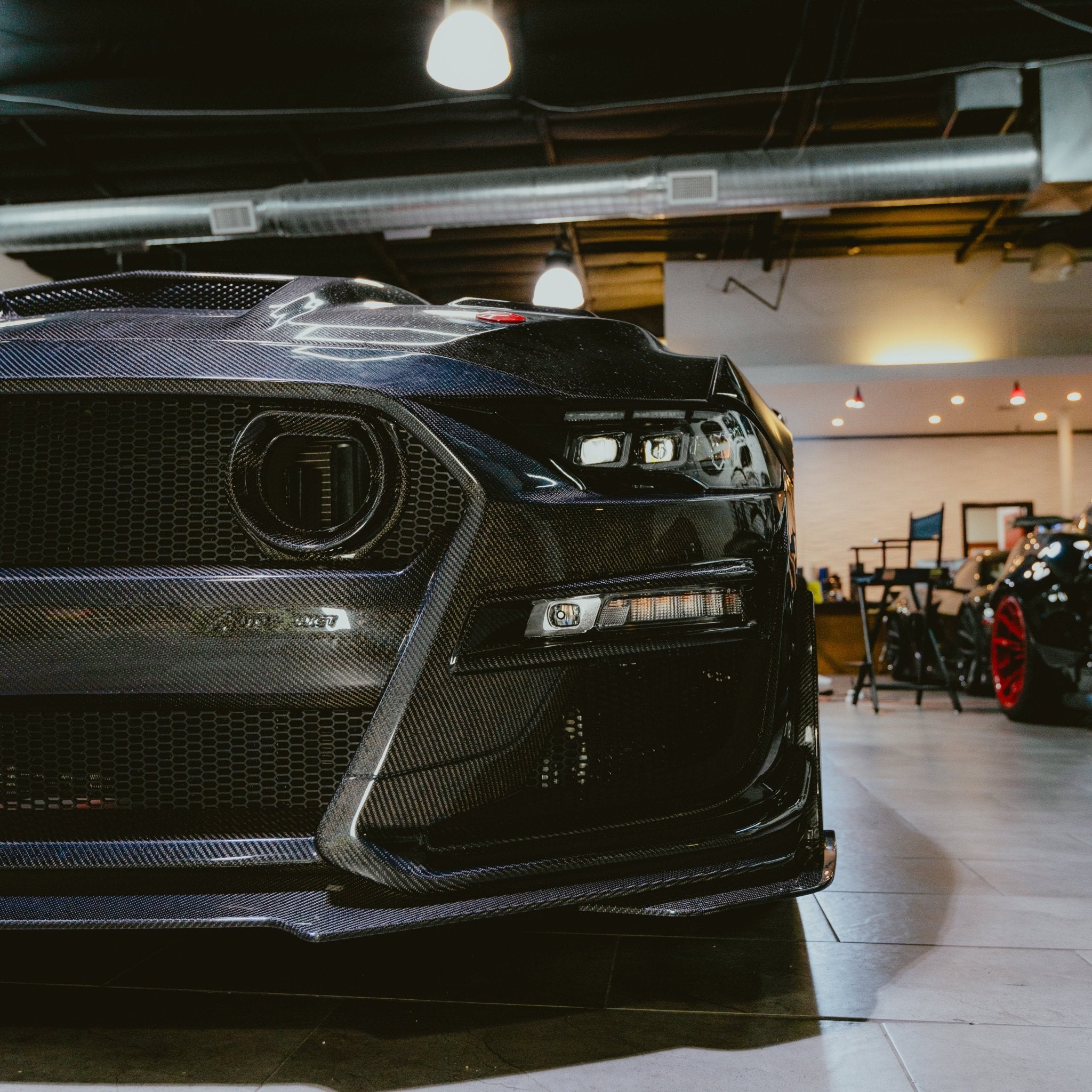 2018-2023 Ford Mustang GT500/Mach1 Combo Double Sided Full Carbon Fiber Track Package Front Bumper Conversion - Rapid Vehicles