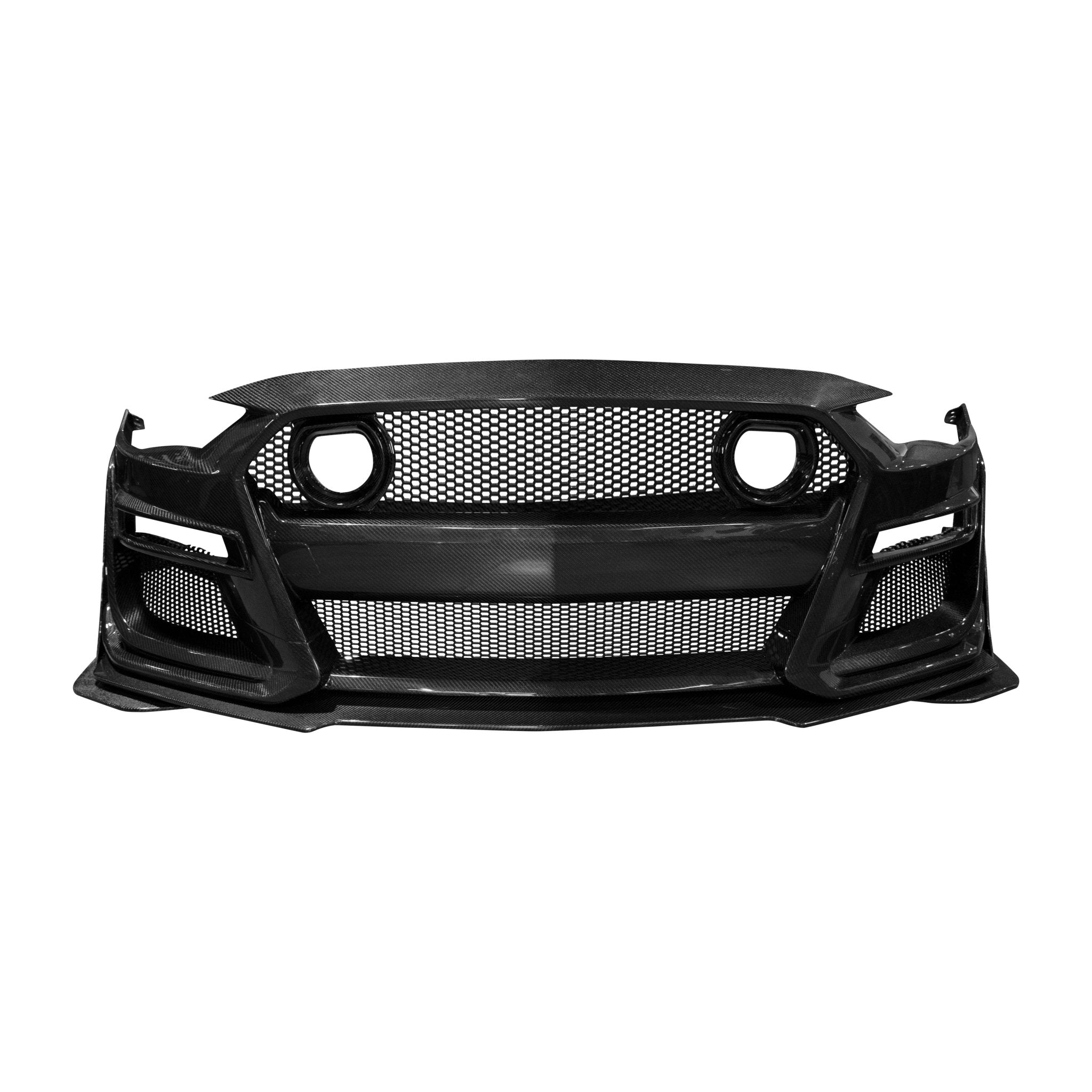 2018-2023 Ford Mustang GT500/Mach1 Combo Double Sided Full Carbon Fiber Track Package Front Bumper Conversion - Rapid Vehicles