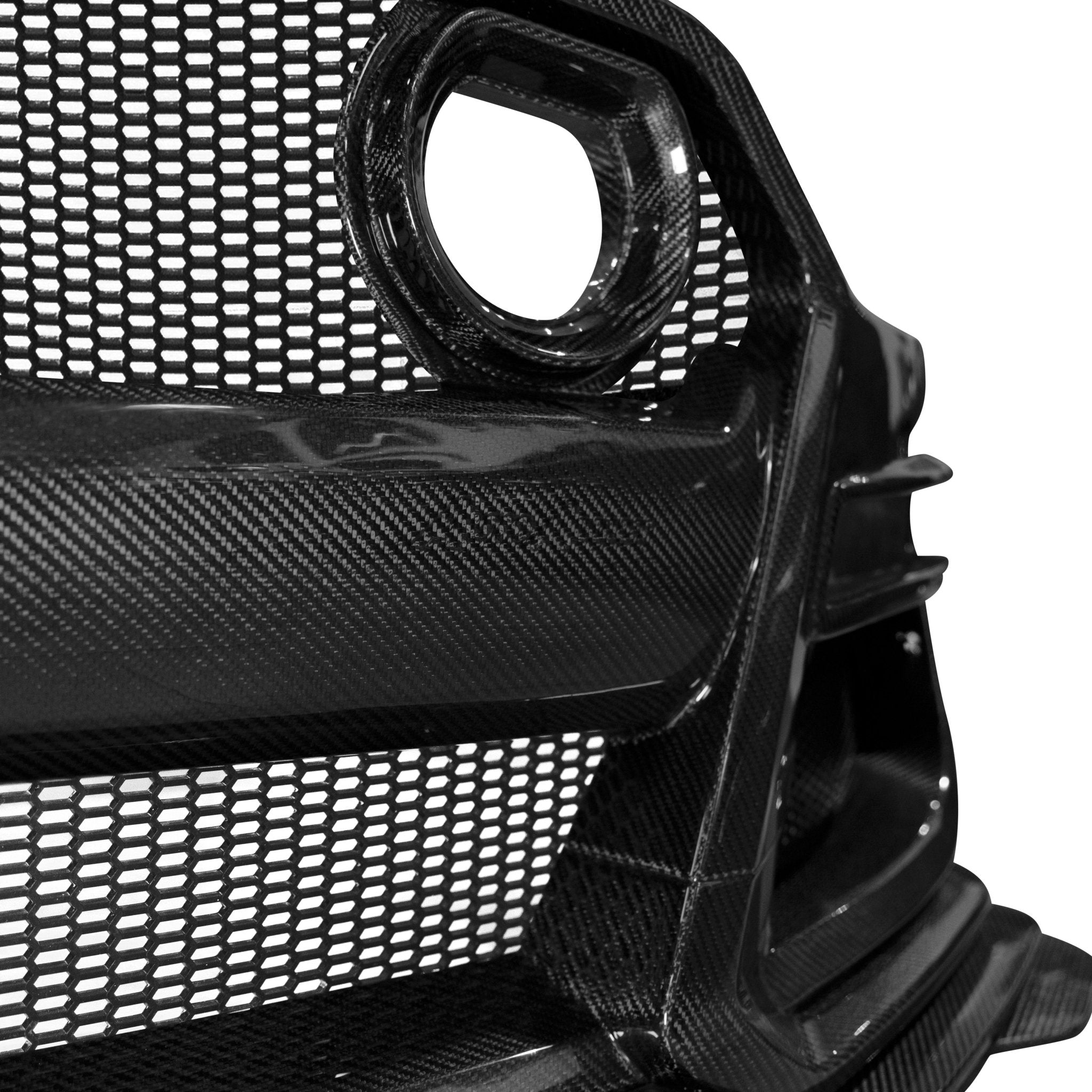 2018-2023 Ford Mustang GT500/Mach1 Combo Double Sided Full Carbon Fiber Track Package Front Bumper Conversion - Rapid Vehicles
