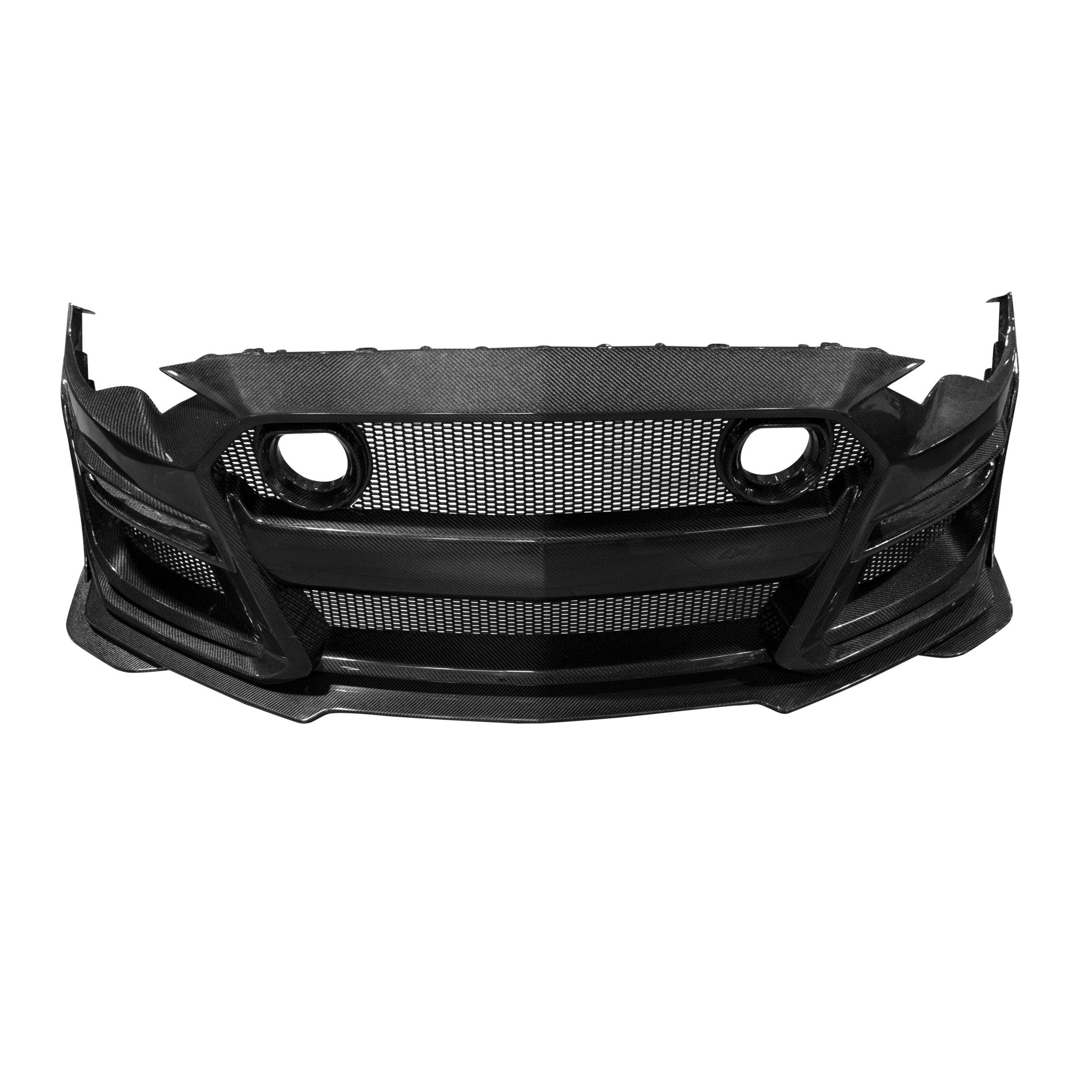 2018-2023 Ford Mustang GT500/Mach1 Combo Double Sided Full Carbon Fiber Track Package Front Bumper Conversion - Rapid Vehicles