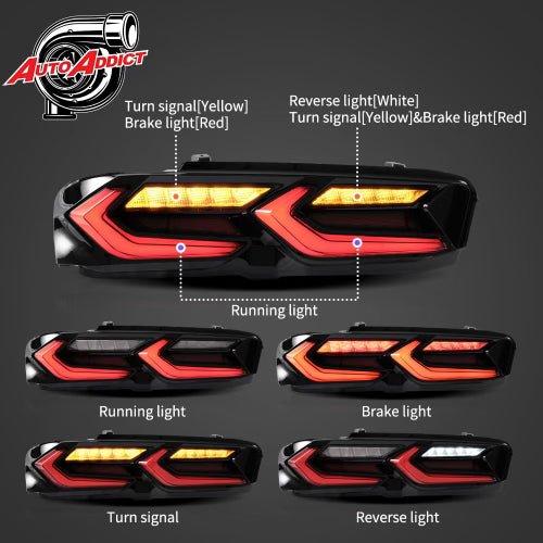 2019-2025 CHEVY CAMARO UMBRA LED TAILLIGHTS GLOSS BLACK/SMOKE LENS - Rapid Vehicles
