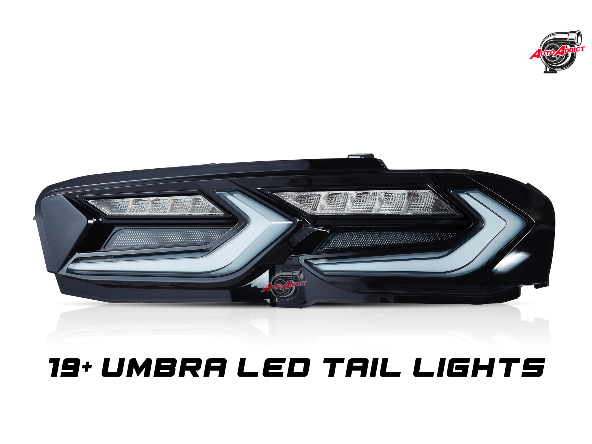 2019-2025 CHEVY CAMARO UMBRA LED TAILLIGHTS GLOSS BLACK/SMOKE LENS - Rapid Vehicles