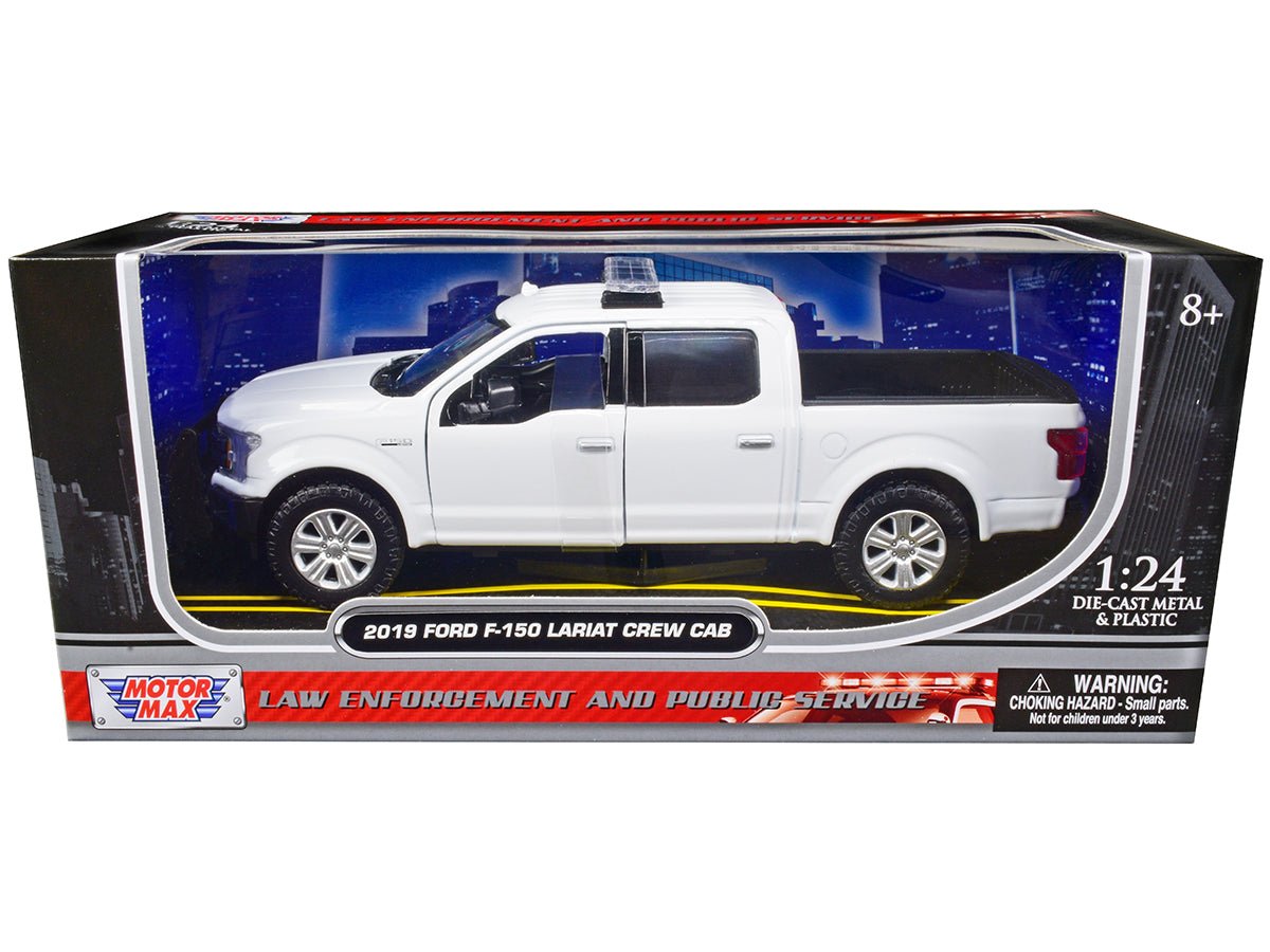 2019 Ford F - 150 Lariat Crew Cab Pickup Truck Unmarked Plain White "Law Enforcement and Public Service" Series 1/24 Diecast Model Car by Motormax free shipping USA - Rapid Vehicles