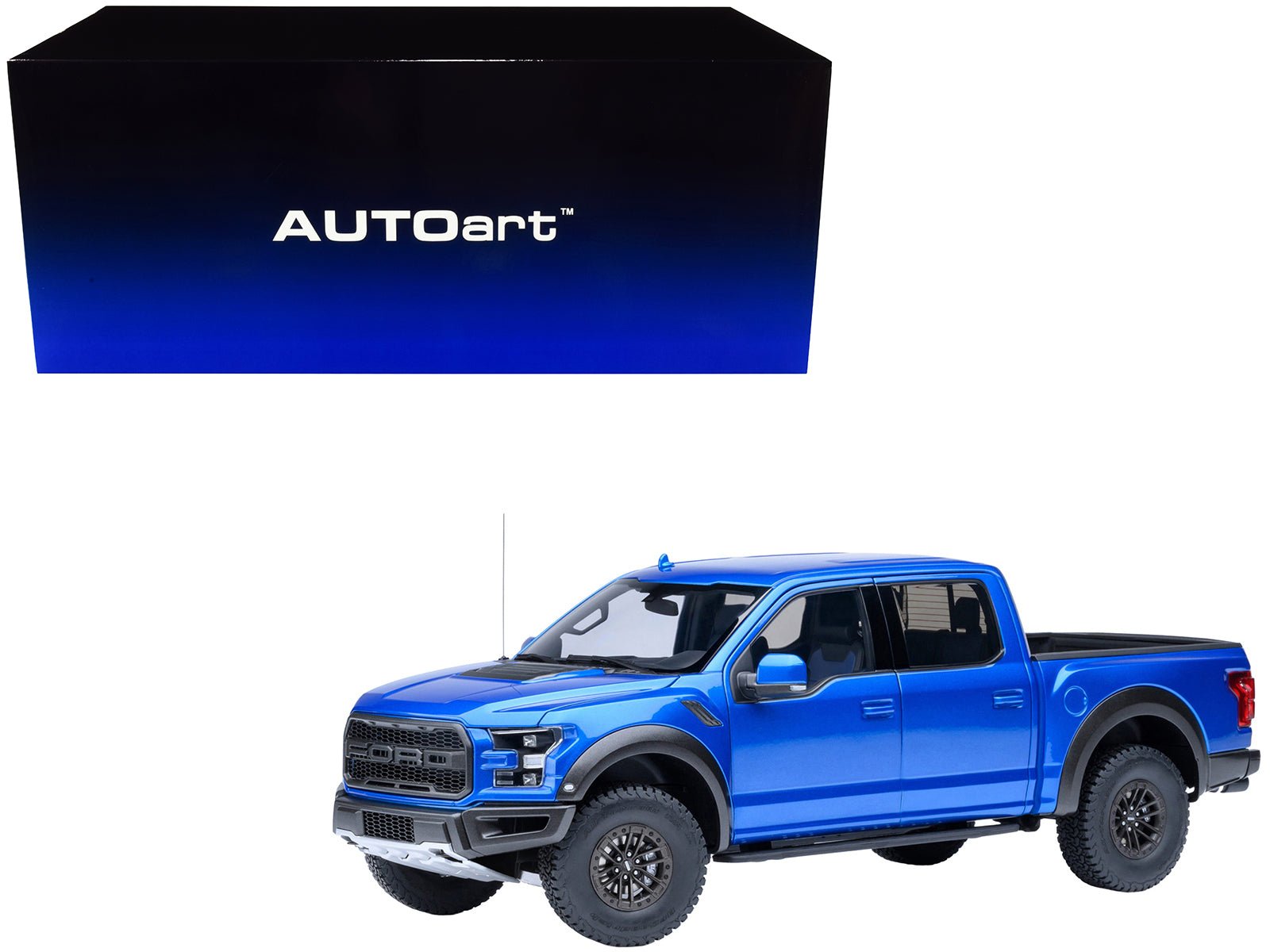 2019 Ford F - 150 Raptor Pickup Truck Velocity Blue 1/18 Model Car by Autoart free shipping USA - Rapid Vehicles