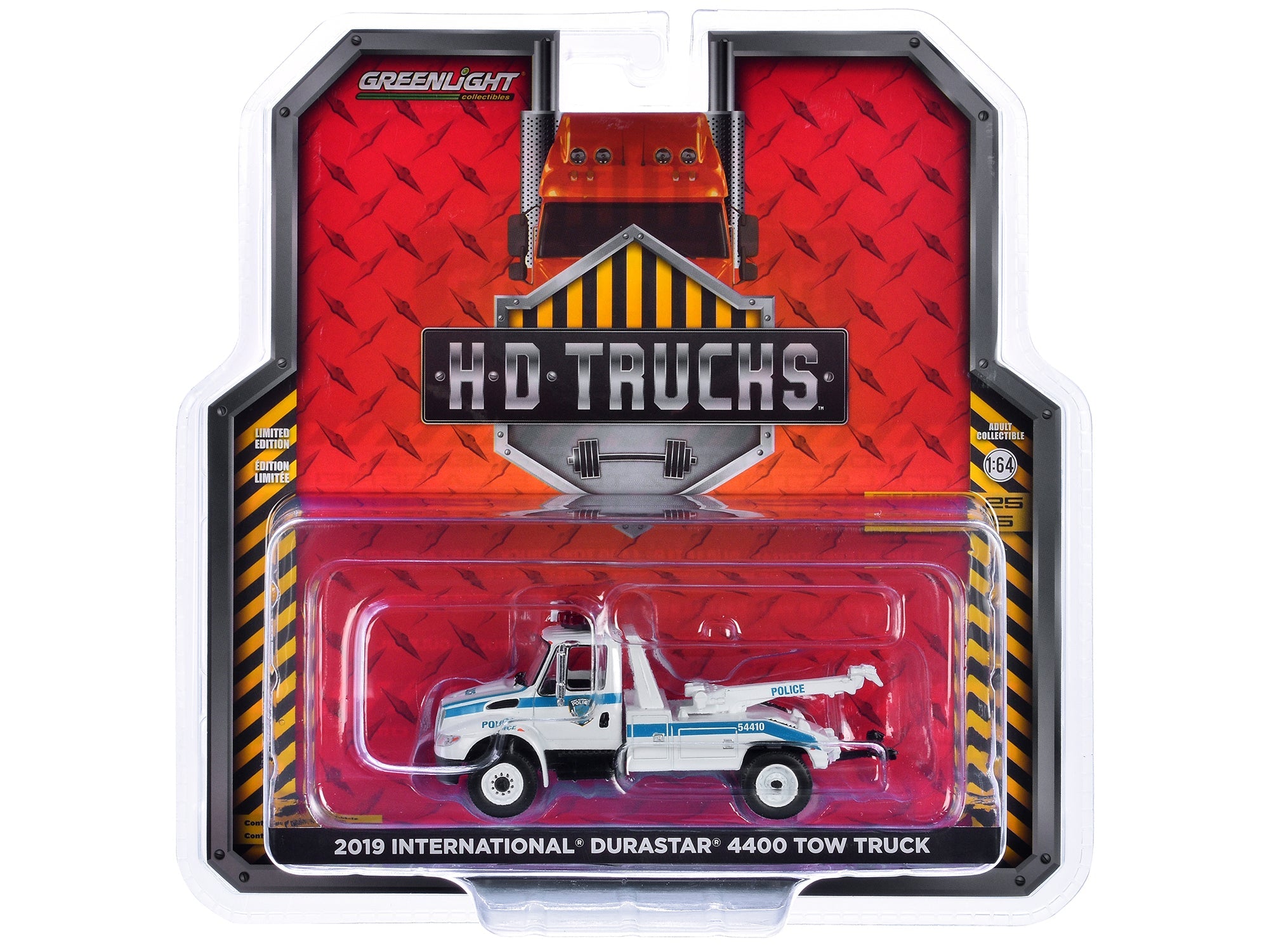 2019 International Durastar 4400 Tow Truck "Port Authority of New York & New Jersey Police" White with Blue Stripes "H.D. Trucks" Series 25 1/64 Diecast Model Car by Greenlight free shipping USA - Rapid Vehicles