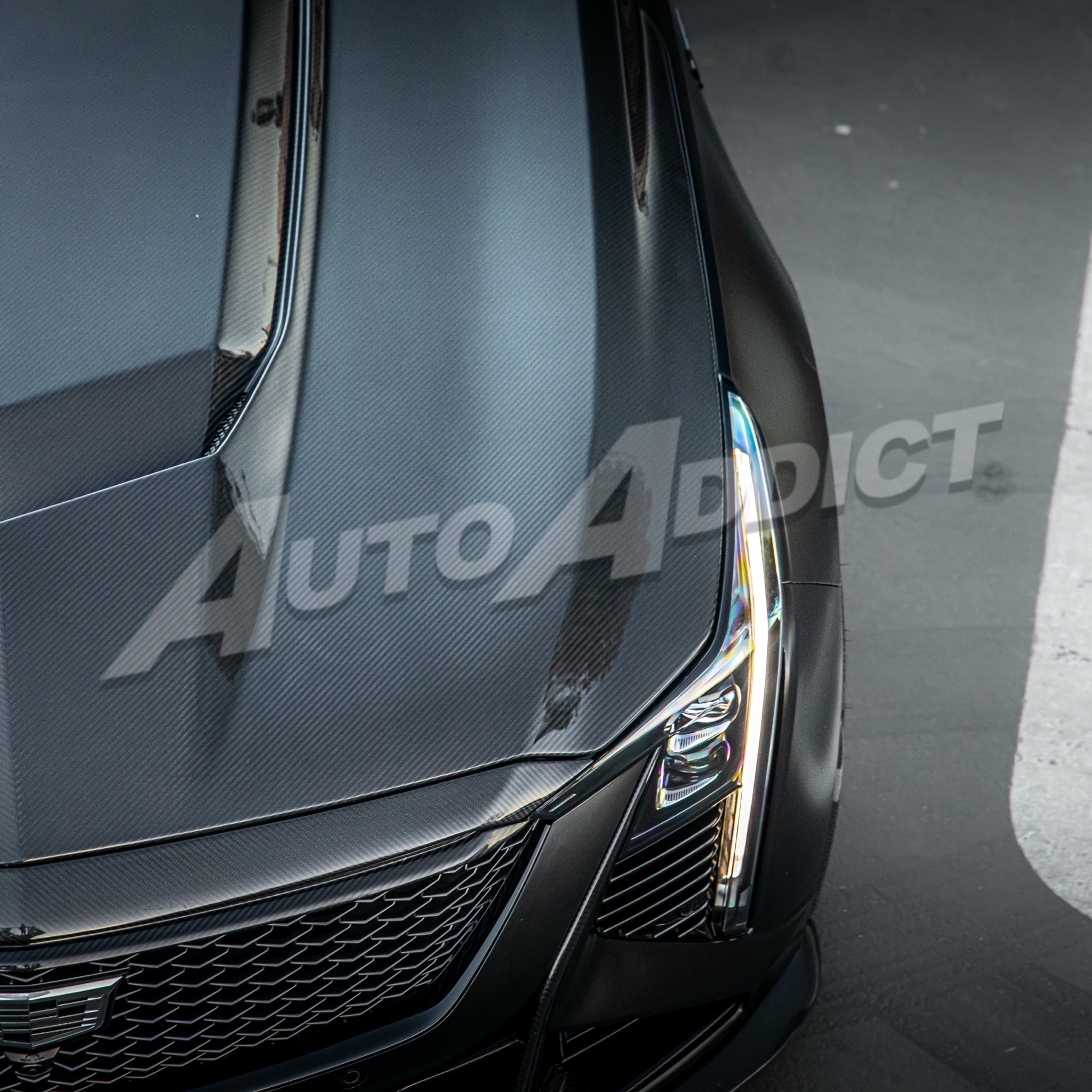 2020-2026 Cadillac CT5/V-Blackwing Heritage Spec Pre-Preg V-Shaped Double Sided Carbon Fiber Hood - Rapid Vehicles