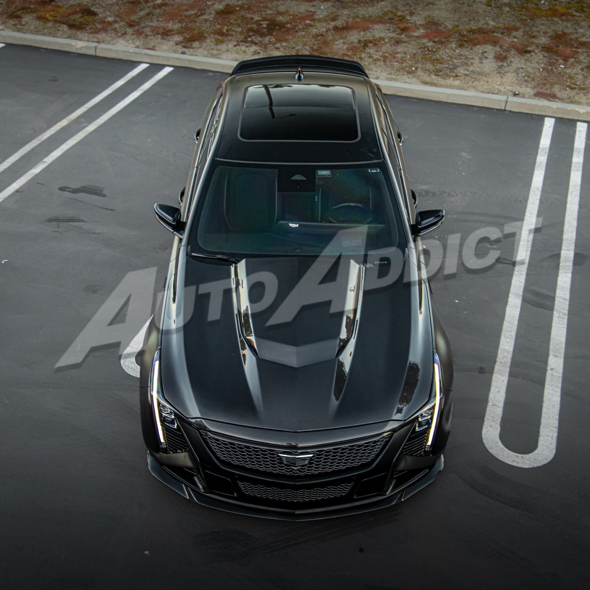 2020-2026 Cadillac CT5/V-Blackwing Heritage Spec Pre-Preg V-Shaped Double Sided Carbon Fiber Hood - Rapid Vehicles