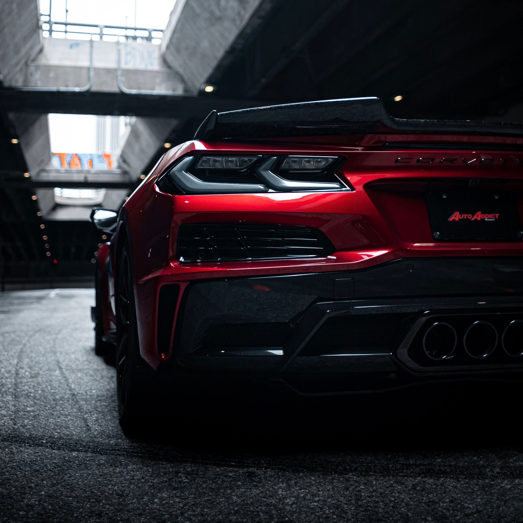 2020-2026 Corvette C8 Euro Smoke Style LED Taillights Amber Sequential Pair - Rapid Vehicles
