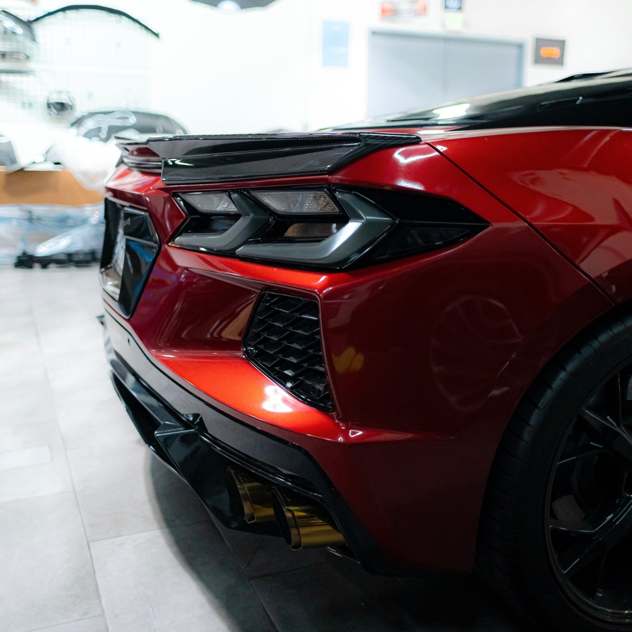 2020-2026 Corvette C8 Euro Smoke Style LED Taillights Amber Sequential Pair - Rapid Vehicles