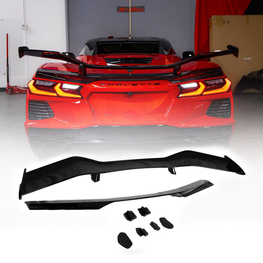 2020-2026 Corvette C8 Type-Z07 Style Rear Spoiler Aluminum 2pc For Stingray - Rapid Vehicles