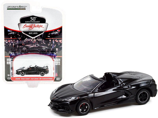 2020 Chevrolet Corvette C8 Stingray Convertible Black (Lot 3003) Barrett Jackson "Scottsdale Edition" Series 8 1/64 Diecast Model Car by Greenlight free shipping USA - Rapid Vehicles
