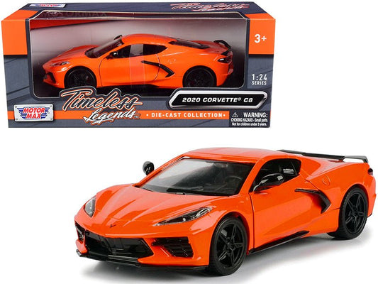 2020 Chevrolet Corvette C8 Stingray Orange "Timeless Legends" 1/24 Diecast Model Car by Motormax free shipping USA - Rapid Vehicles