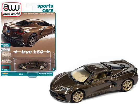 2020 Chevrolet Corvette Zeus Bronze Metallic "Sports Cars" Limited Edition 1/64 Diecast Model Car by Auto World free shipping USA - Rapid Vehicles