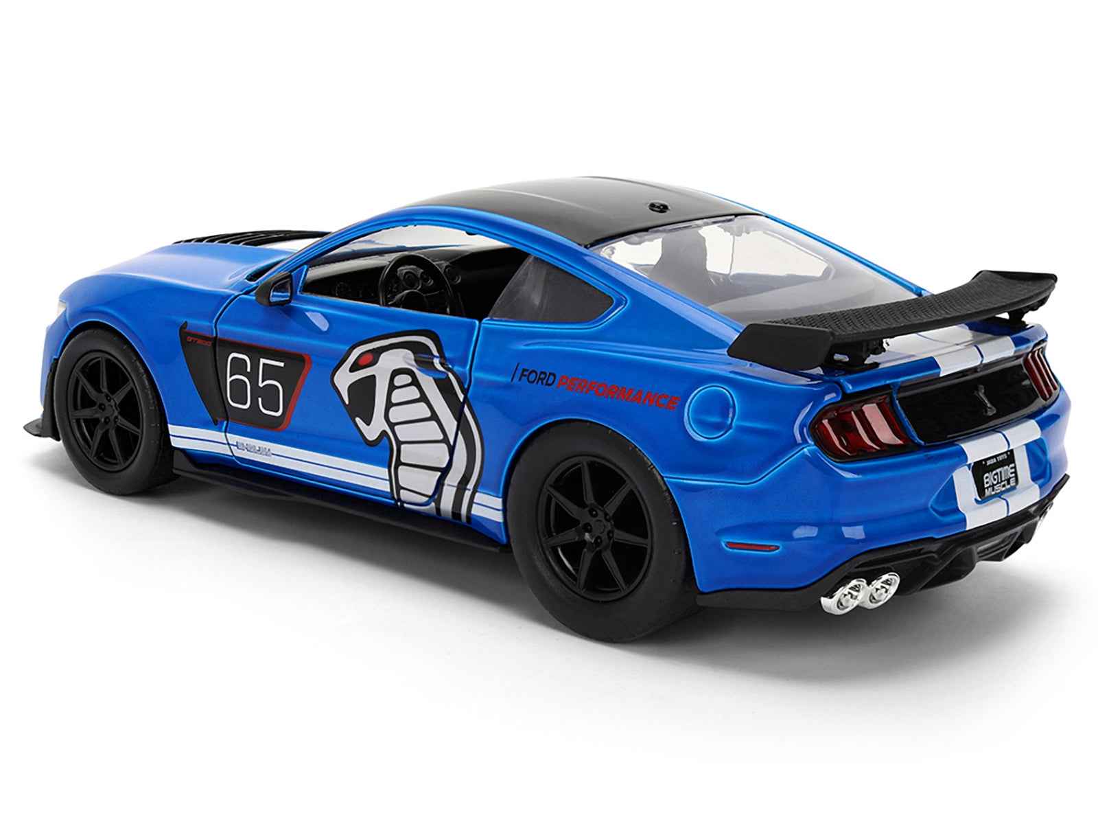 2020 Ford Mustang Shelby GT500 65 "Ford Performance" Blue with Black Top and White Stripes "Bigtime Muscle" Series 1/24 Diecast Model Car by Jada - Rapid Vehicles