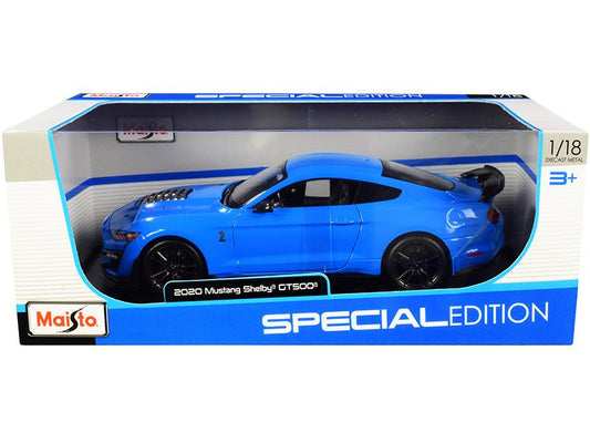 2020 Ford Mustang Shelby GT500 Light Blue "Special Edition" 1/18 Diecast Model Car by Maisto free shipping USA - Rapid Vehicles