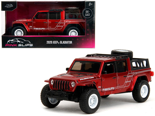 2020 Jeep Gladiator Pickup Truck Candy Red "Pink Slips" Series 1/32 Diecast Model Car by Jada free shipping USA - Rapid Vehicles