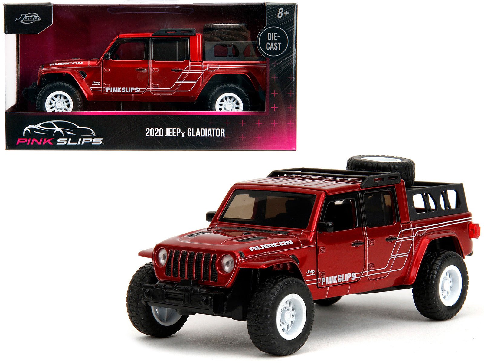 2020 Jeep Gladiator Pickup Truck Candy Red "Pink Slips" Series 1/32 Diecast Model Car by Jada free shipping USA - Rapid Vehicles