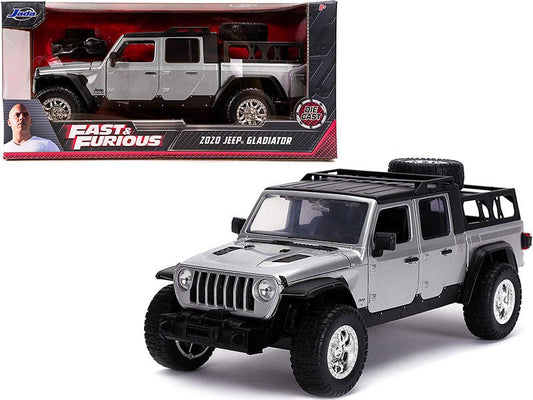 2020 Jeep Gladiator Pickup Truck Silver with Black Top "Fast & Furious" Series 1/24 Diecast Model Car by Jada free shipping USA - Rapid Vehicles