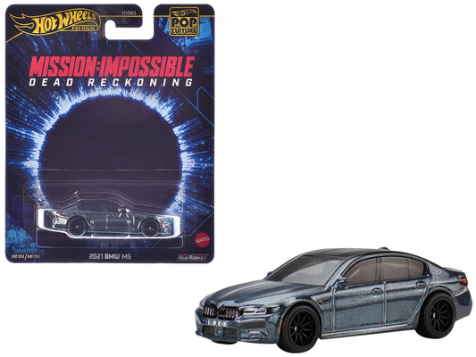 2021 BMW M5 Gray Metallic with Black Top "Mission: Impossible – Dead Reckoning" (2023) Movie "Pop Culture" Series Diecast Model Car by Hot Wheels free shipping USA - Rapid Vehicles