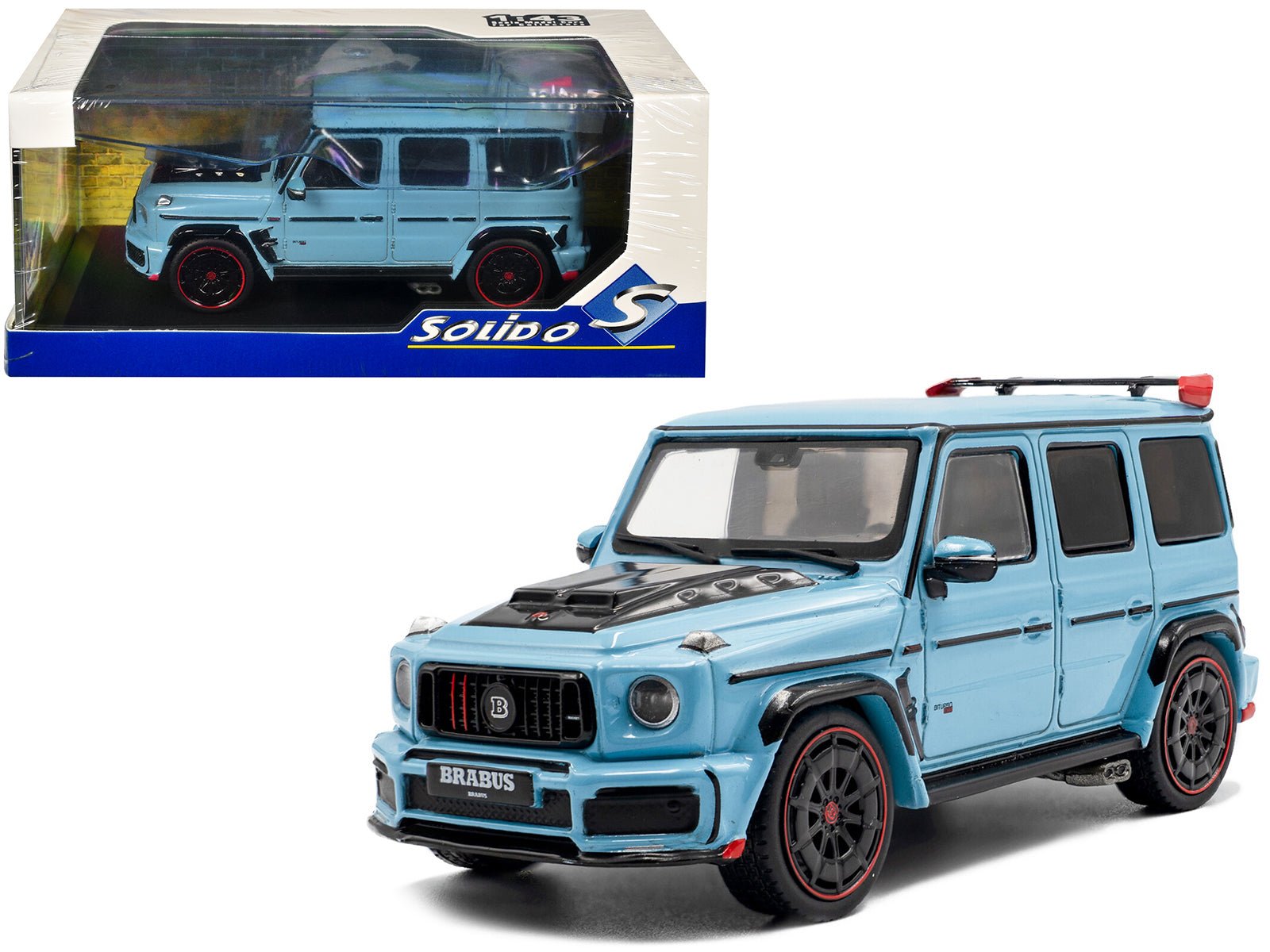 2021 Brabus Rocket 900 China Blue with Black Hood 1/43 Diecast Model Car by Solido free shipping USA - Rapid Vehicles