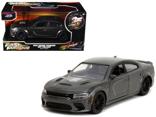 2021 Dodge Charger SRT Hellcat Gray Metallic "Fast X" (2023) Movie "Fast & Furious" Series 1/32 Diecast Model Car by Jada free shipping USA - Rapid Vehicles