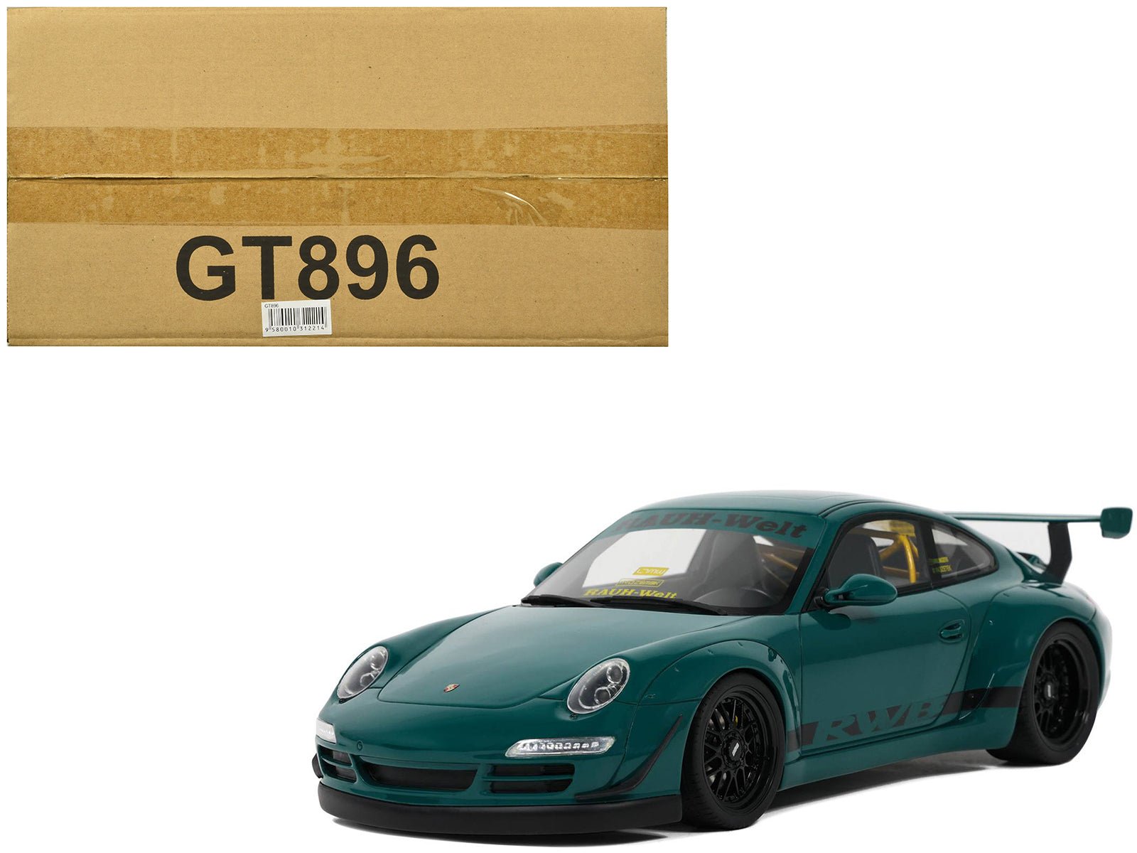 2021 RWB Bodykit "Syunkashuto" Green with Black Stripes 1/18 Model Car by GT Spirit free shipping USA - Rapid Vehicles
