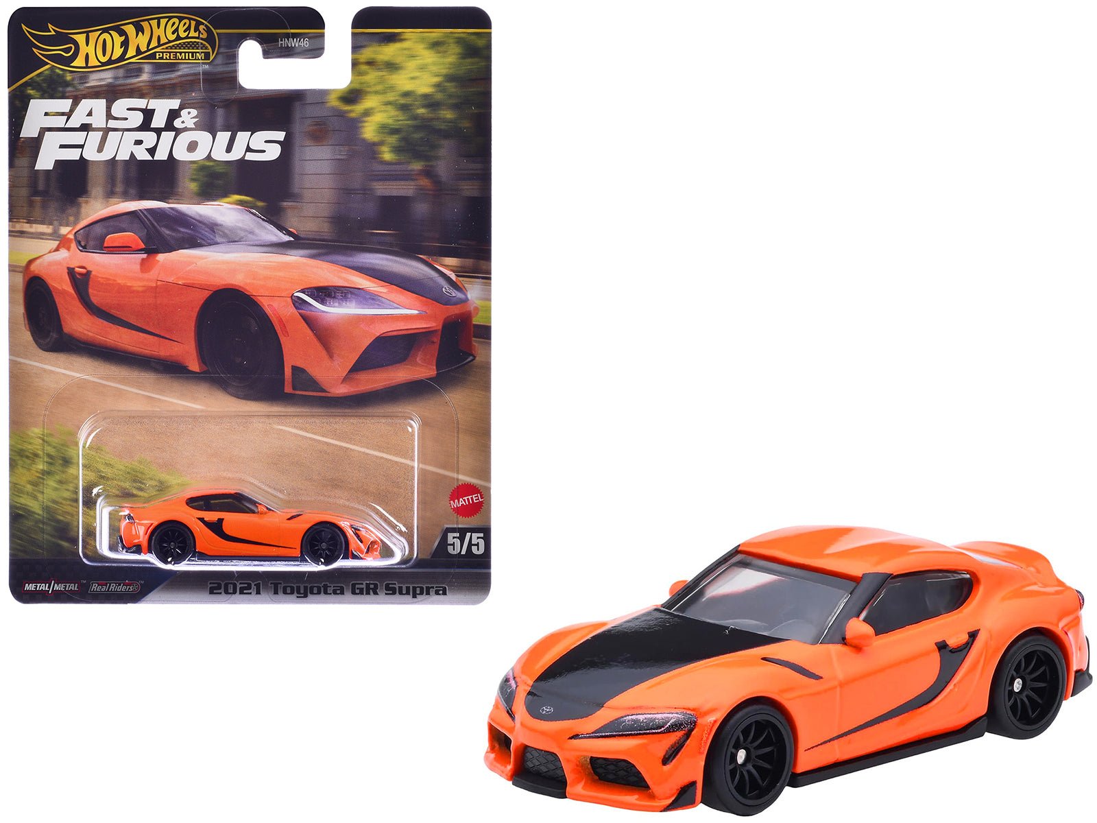 2021 Toyota GR Supra Orange and Black "F9" (2021) Movie "Fast & Furious" Series Diecast Model Car by Hot Wheels free shipping USA - Rapid Vehicles