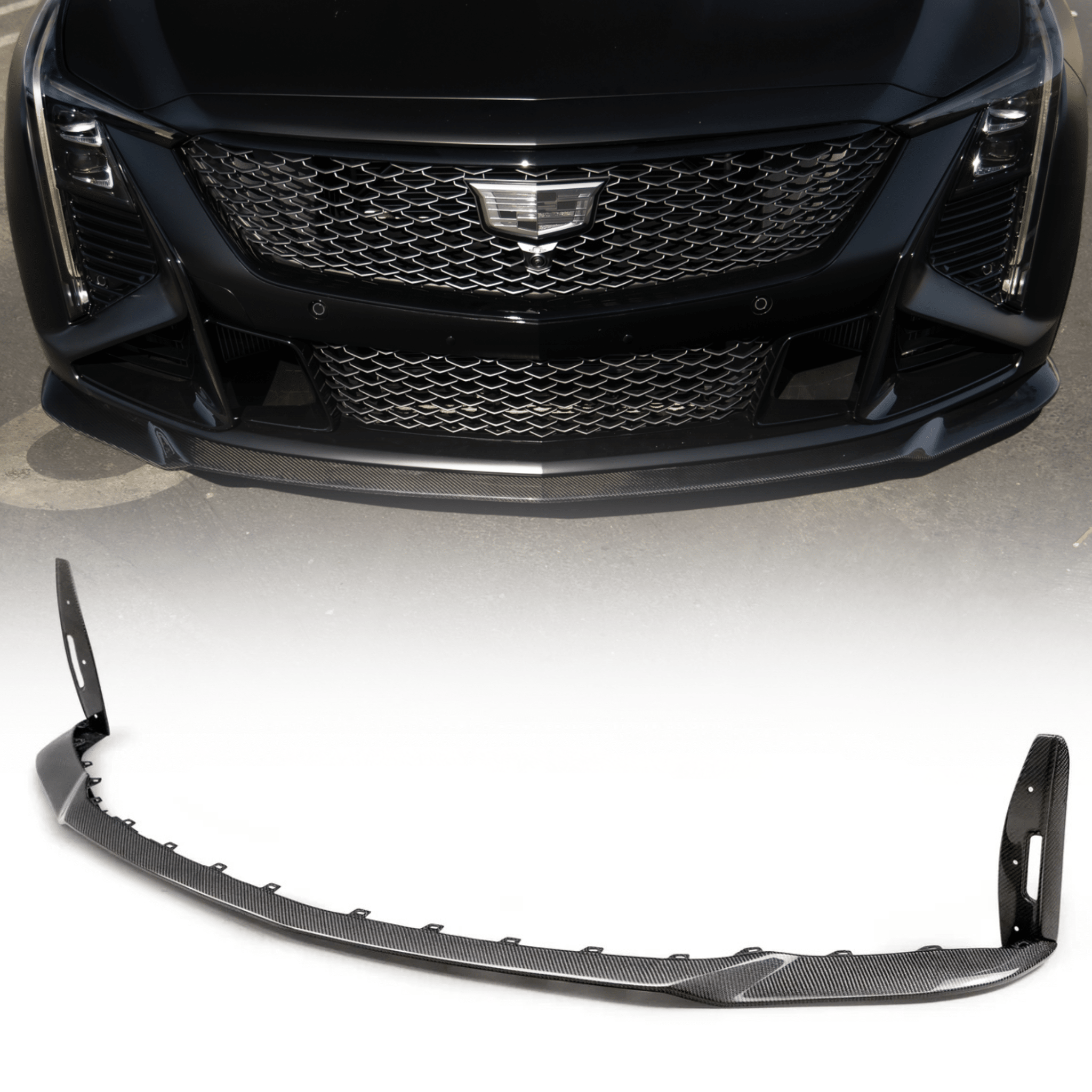 2022-2026 Cadillac CT5-V Blackwing Gloss Carbon Fiber Front Chin Splitter - Rapid Vehicles