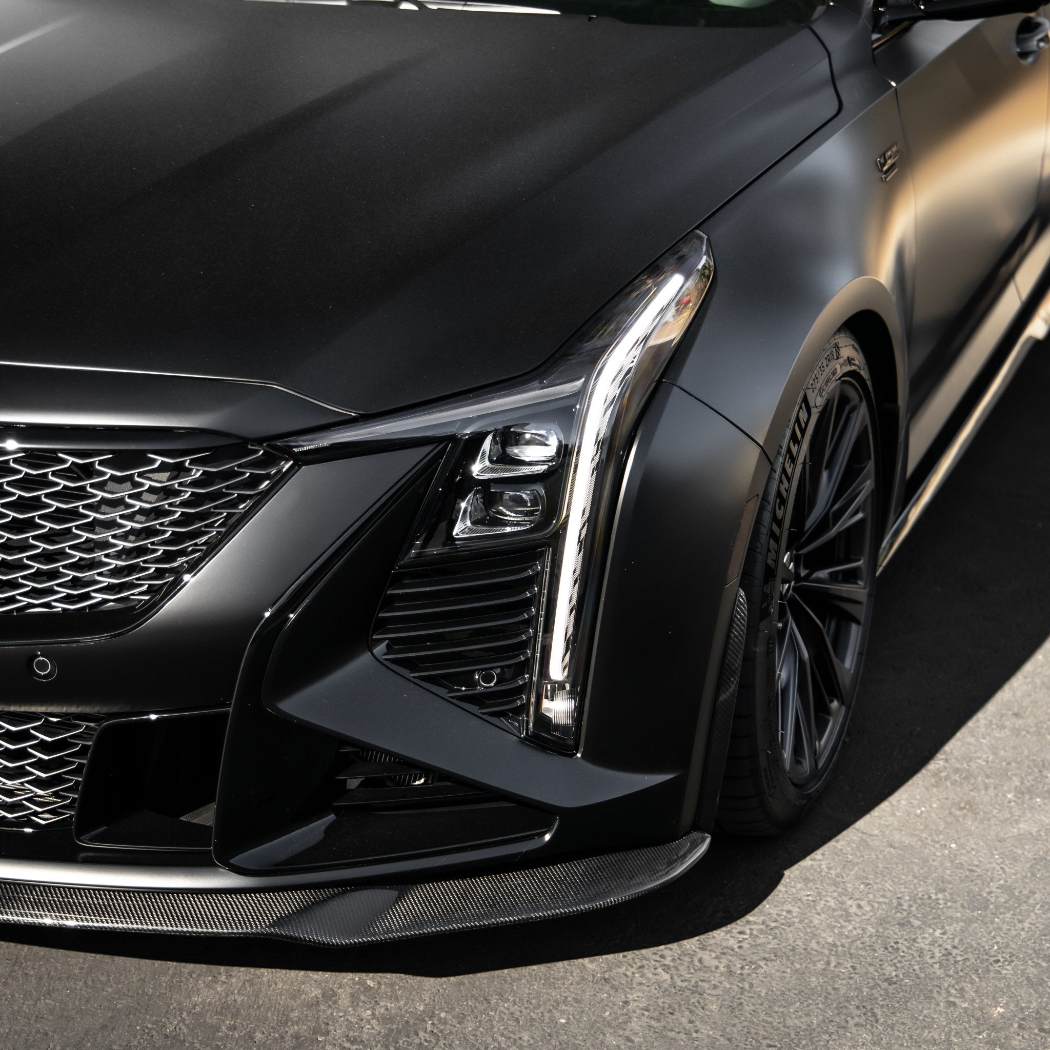 2022-2026 Cadillac CT5-V Blackwing Gloss Carbon Fiber Front Chin Splitter - Rapid Vehicles