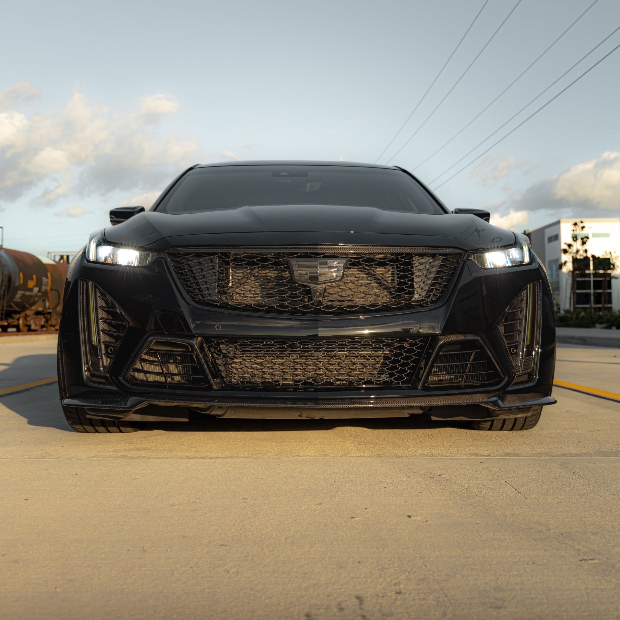 2022-2026 Cadillac CT5-V Blackwing Gloss Carbon Fiber Front Chin Splitter - Rapid Vehicles