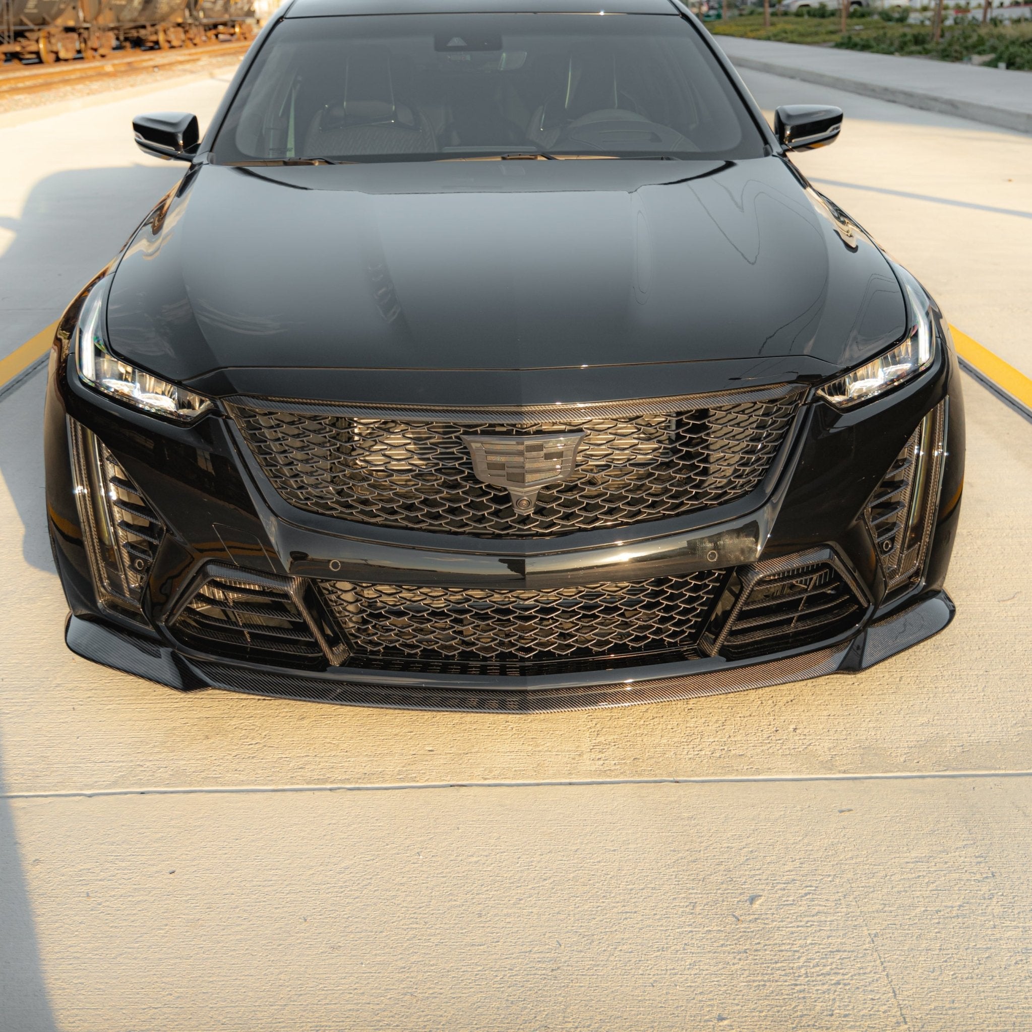 2022-2026 Cadillac CT5-V Blackwing Gloss Carbon Fiber Front Chin Splitter - Rapid Vehicles