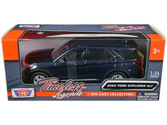 2022 Ford Explorer XLT Dark Blue Metallic "Timeless Legends" Series 1/24 Diecast Model Car by Motormax free shipping USA - Rapid Vehicles