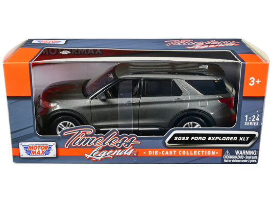 2022 Ford Explorer XLT Gray Metallic "Timeless Legends" Series 1/24 Diecast Model Car by Motormax free shipping USA - Rapid Vehicles