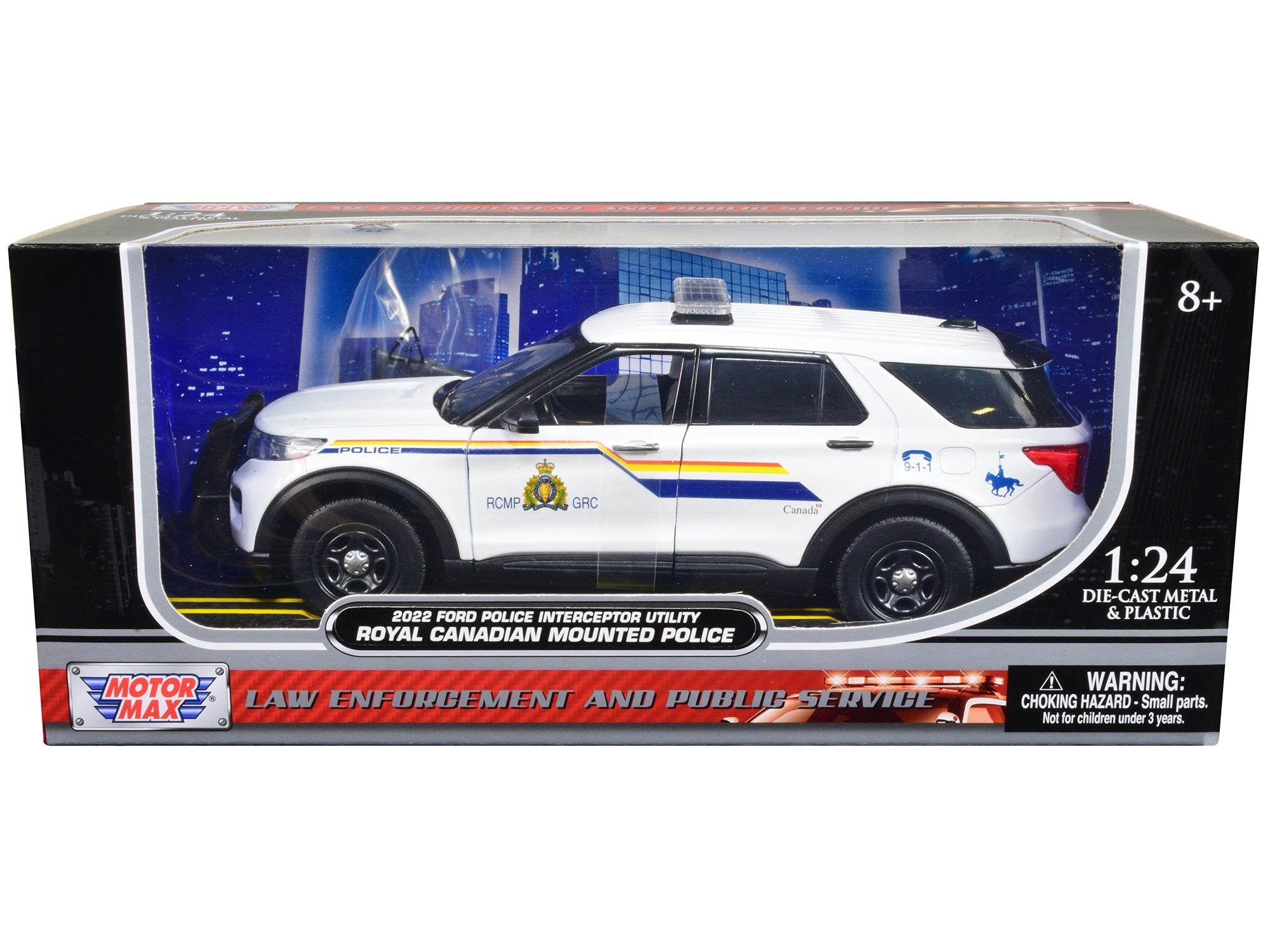 2022 Ford Police Interceptor Utility "RCMP (Royal Canadian Mounted Police)" White 1/24 Diecast Model Car by Motormax free shipping USA - Rapid Vehicles