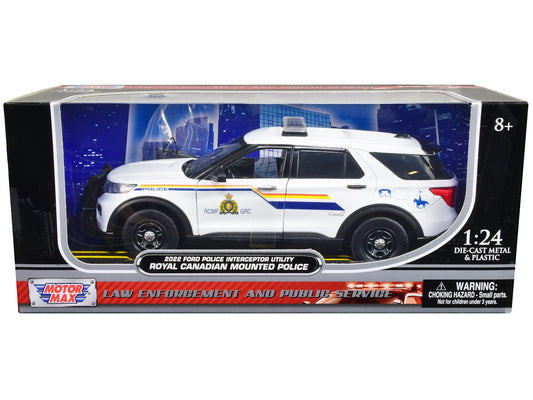 2022 Ford Police Interceptor Utility "RCMP (Royal Canadian Mounted Police)" White 1/24 Diecast Model Car by Motormax free shipping USA - Rapid Vehicles