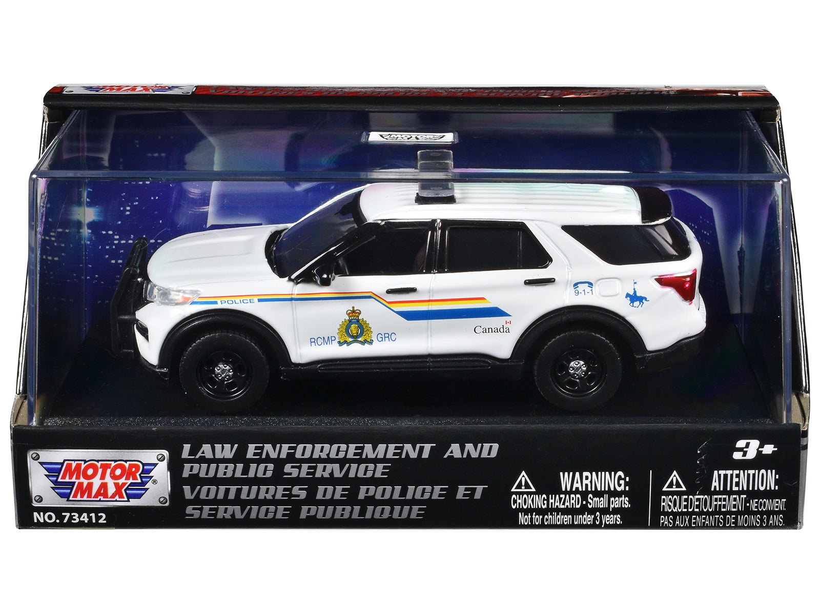 2022 Ford Police Interceptor Utility "RCMP (Royal Canadian Mounted Police)" White "Law Enforcement and Public Service" Series 1/43 Diecast Model Car by Motormax free shipping USA - Rapid Vehicles