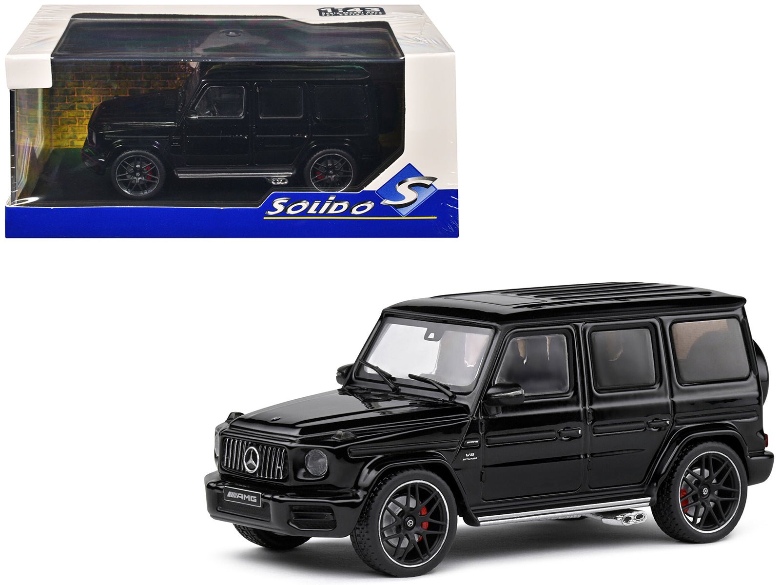 2022 Mercedes - Benz AMG G63 Obsidian Black Metallic 1/43 Diecast Model Car by Solido free shipping USA - Rapid Vehicles
