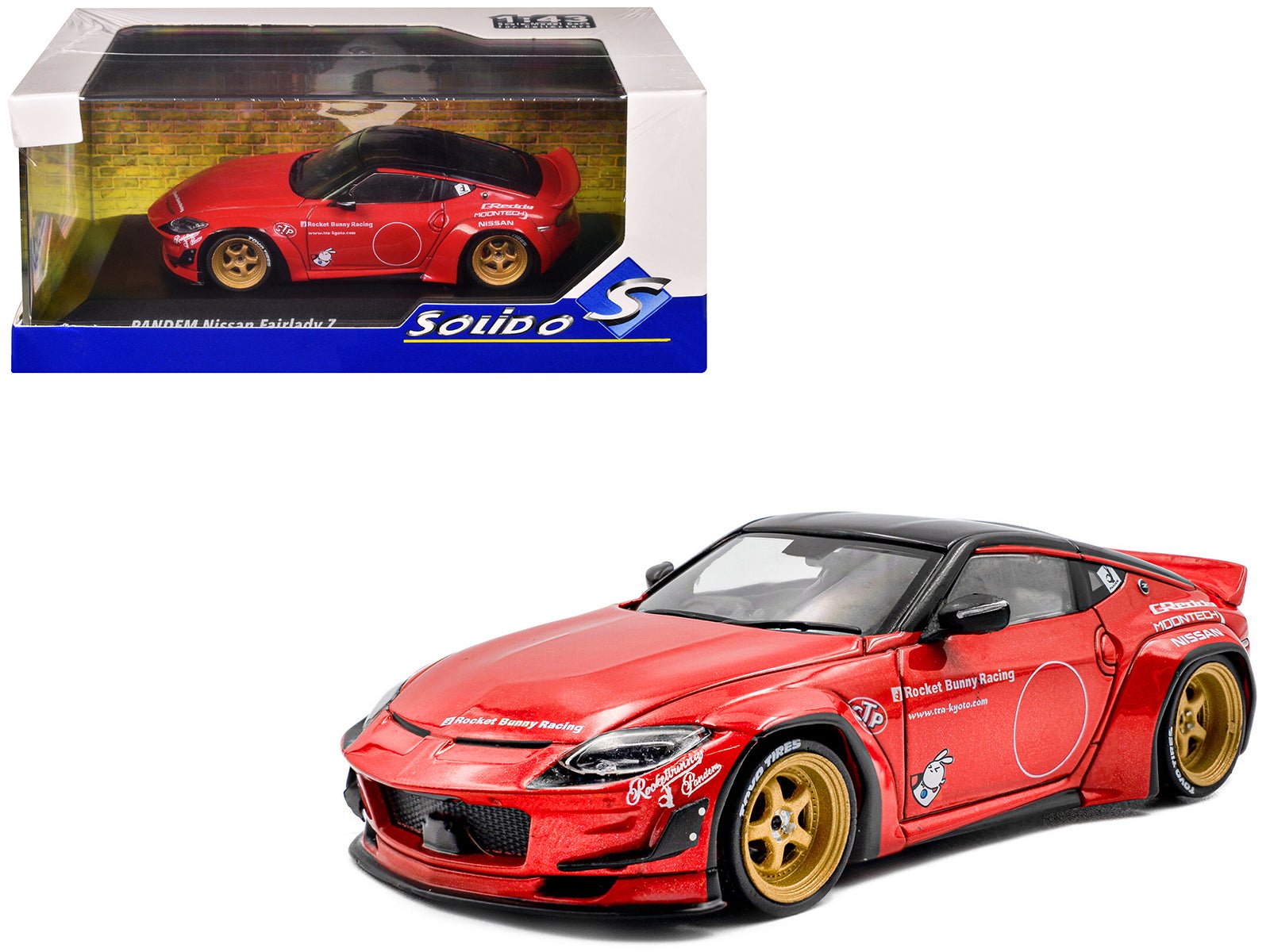 2022 Nissan Pandem Fairlady Z RHD (Right Hand Drive) Red Metallic with Black Top 1/43 Diecast Model Car by Solido free shipping USA - Rapid Vehicles