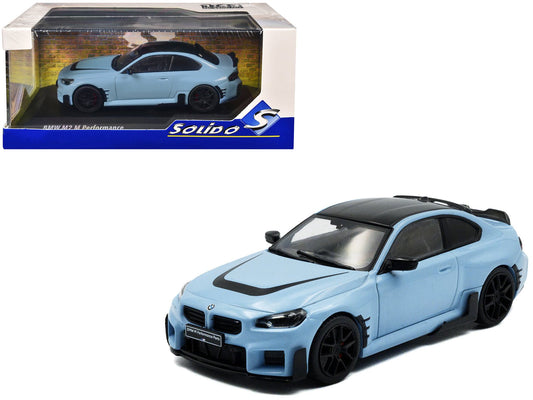 2023 BMW M2 M Performance Zandvoort Blue with Black Top 1/43 Diecast Model Car by Solido free shipping USA - Rapid Vehicles