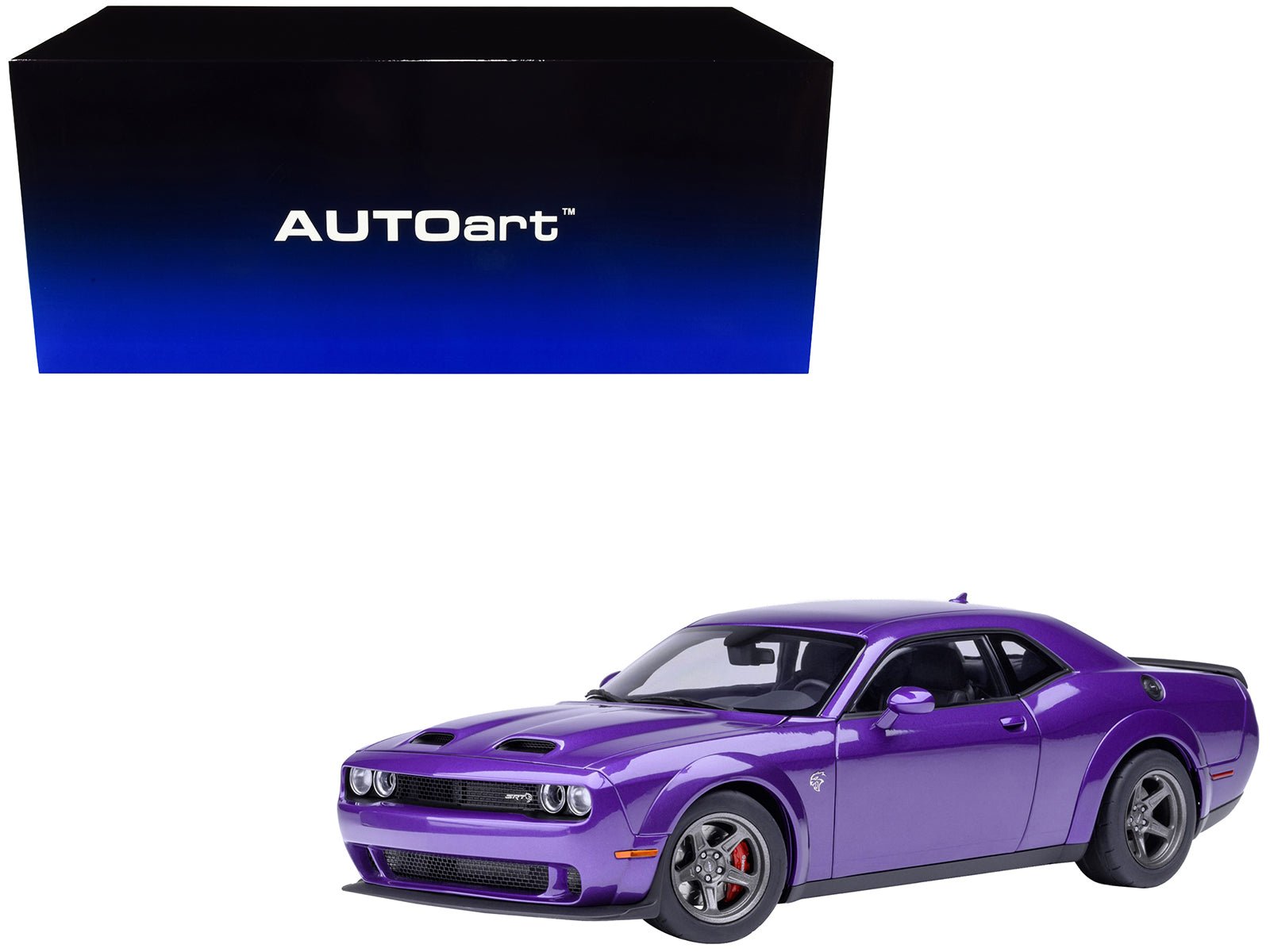 2023 Dodge Challenger SRT Super Stock Plum Crazy Purple 1/18 Model Car by Autoart free shipping USA - Rapid Vehicles